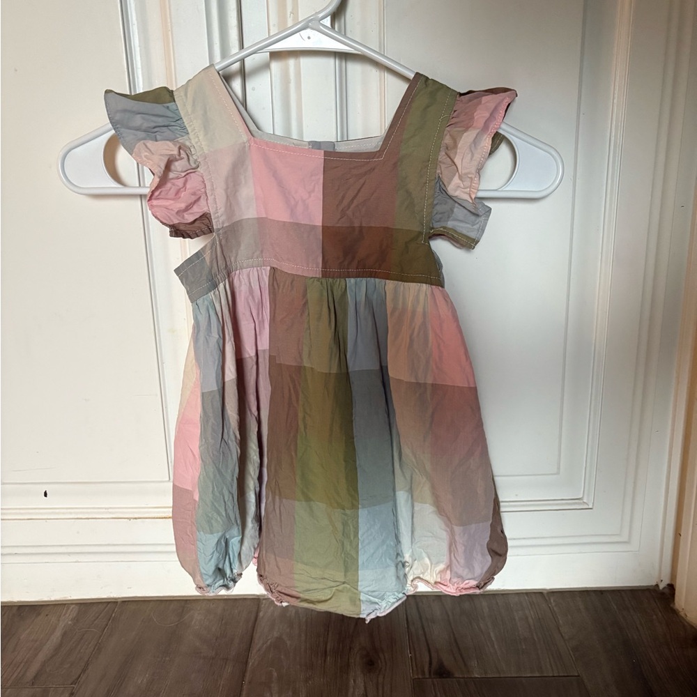 Pink Chicken Pink and Green Ruffled Tiered Sundress